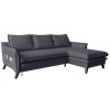 Antracitszürke kárpitozott, sarokba helyezhető, kihúzható Miuform Charming Charlie kanapé, 228 cm, jobb oldali