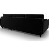 MIDACONI Scott fekete, bársony sarokkanapé, ágyazható, 212 cm, jobb oldali