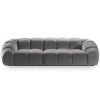 MICADONI Diana szürke, bársony, négyszemélyes kanapé, 294 cm