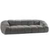 MICADONI Diana szürke, bársony, négyszemélyes kanapé, 294 cm