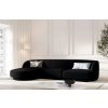 MICADONI Miley fekete, bársony, négyszemélyes, 323 cm-es bal oldali kanapé