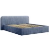 MICADONI Elizabeth sötétkék kárpitozott, kétszemélyes ágy, 160 x 200 cm, tárolóval