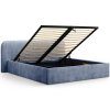 MICADONI Elizabeth sötétkék kárpitozott, kétszemélyes ágy, 160 x 200 cm, tárolóval