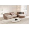 Sötétbézs bársony sarokkanapé MICADONI Miley 325 cm, jobb oldali