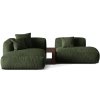 MICADONI Martina zöld bársony sarokülőgarnitúra, 285 cm, balos
