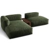 MICADONI Martina zöld bársony sarokülőgarnitúra, 285 cm, balos