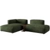 MICADONI Martina zöld bársony sarokülőgarnitúra, 285 cm, balos