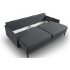 Sötétszürke, kárpitozott, háromszemélyes, kihúzható MIDACONI Scott kanapé, 212 cm