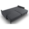Sötétszürke, kárpitozott, háromszemélyes, kihúzható MIDACONI Scott kanapé, 212 cm