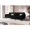Fekete kárpitozott MIDACONI Scott sarokkanapé ágyazható funkcióval 212 cm, jobb oldali