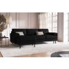 Fekete kárpitozott MIDACONI Scott sarokülőgarnitúra ággyal, 212 cm, balos