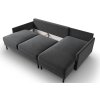 Sötétszürke bársony sarokkanapé MIDACONI Scott 212 cm, jobb oldali