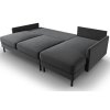 Sötétszürke bársony sarokkanapé MIDACONI Scott 212 cm, jobb oldali