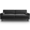 Sötétszürke bársony háromszemélyes, kihúzható MIDACONI Scott kanapé, 212 cm