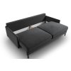 Sötétszürke bársony háromszemélyes, kihúzható MIDACONI Scott kanapé, 212 cm