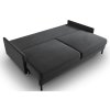 Sötétszürke bársony háromszemélyes, kihúzható MIDACONI Scott kanapé, 212 cm