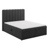 Sötétszürke kárpitozott kétszemélyes ágy MICADONI Kelp 160 x 200 cm