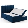 MICADONI Kelp királykék bársony boxspring franciaágy, 160 x 200 cm