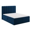 MICADONI Kelp királykék bársony boxspring franciaágy, 160 x 200 cm