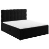 MICADONI Mamaia fekete, bársony boxspring franciaágy, 160 x 200 cm