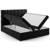 MICADONI Mamaia fekete, bársony boxspring franciaágy, 180 x 200 cm