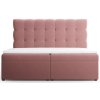MICADONI Mamaia rózsaszín, bársony kétszemélyes boxspring ágy 160 x 200 cm