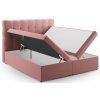 MICADONI Mamaia rózsaszín, bársony kétszemélyes boxspring ágy 160 x 200 cm