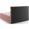 MICADONI Mamaia rózsaszín, bársony kétszemélyes boxspring ágy 160 x 200 cm