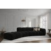 MICADONI Lupine fekete, bársony, négyszemélyes, 335 cm-es bal oldali kanapé