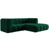 MICADONI Lupine 228 cm-es, háromszemélyes, üvegzöld bársony kanapé, jobb oldali