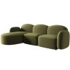 MICADONI Blair 274 cm-es bal oldali zöld bársony sarokkanapé