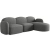 MICADONI Blair sötétszürke kárpitozott sarokkanapé, 274 cm, jobb oldali