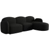 MICADONI Blair fekete kárpitozott sarokkanapé, 274 cm, jobb oldali