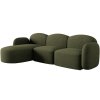 MICADONI Blair zöld, kárpitozott sarokülőgarnitúra 274 cm, balos