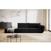 MICADONI Kaelle fekete, bársony, négyszemélyes bal oldali kanapé, 264 cm