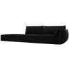 MICADONI Kaelle fekete, bársony, négyszemélyes bal oldali kanapé, 264 cm