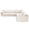 MICADONI Kaelle világos bézs színű bársony sarokkanapé, 286 cm