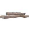 MICADONI Kaelle 364 cm-es jobb oldali sötétbézs bársony sarokkanapé