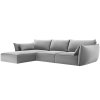 Szürke bársony sarokkanapé MICADONI Kaelle 308 cm, balos