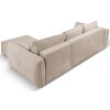 MICADONI Kaelle 252 cm-es bézs kárpitozott sarokkanapé ágyfunkcióval, jobb oldali