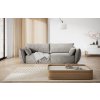 MICADONI Kaelle szürke, kárpitozott, háromszemélyes, kihúzható kanapé, 244 cm