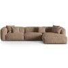 MICADONI Martina 330 cm-es jobb oldali sötétbézs bársony sarokkanapé