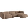 MICADONI Martina 330 cm-es jobb oldali sötétbézs bársony sarokkanapé