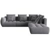 MICADONI Bloom 316 cm-es sötétszürke bársony sarokkanapé, jobb oldali