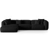 MICADONI Martina fekete kárpitozott sarokkanapé, 330 cm, balos