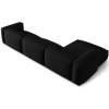 MICADONI Martina fekete kárpitozott sarokkanapé, 330 cm, balos