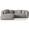 Világosszürke kárpitozott MICADONI Martina sarokkanapé 280 cm, balos