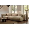 Sötét bézs kárpitozott "U" alakú sarokkanapé MICADONI Martina 406 cm, jobb oldali