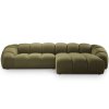 MICADONI Diana zöld bársony sarokkanapé, 334 cm, jobb oldali