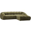 MICADONI Diana zöld bársony sarokkanapé, 334 cm, jobb oldali